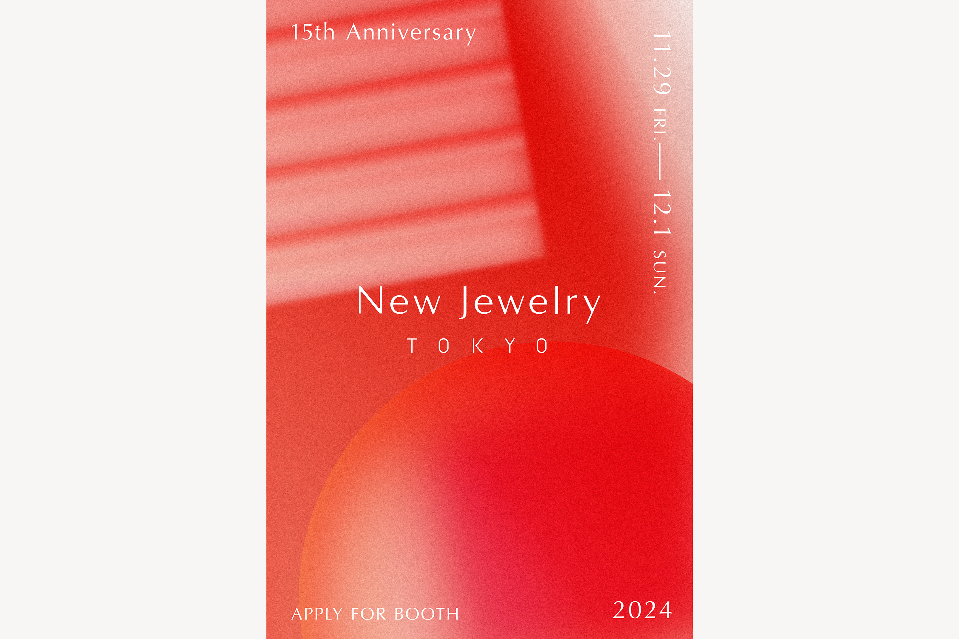 New Jewelry TOKYO 15th Anniversary APPLY FOR BOOTH _ MAIN VISUAL , BANNER